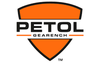Orange and black shield-shaped logo with the word PETOL in bold black letters above the word GEARENCH in smaller black letters.