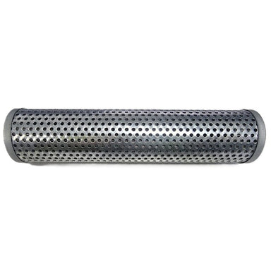 The Paddock Hydraulic Oil Return Filter is a cylindrical metal filter featuring evenly spaced round holes, shown against a plain white background.