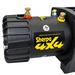 Close-up of a Sherpa 4x4 Black Edition ‘Colt’ 12,000Lb winch motor featuring colored terminals, a yellow caution label, and visible Sherpa 4x4 branding—ideal for 12-volt off-road recovery applications.
