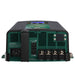 A close-up of the Enerdrive ePOWER Smart AC Chargers by FREE SHIPPING shows its green and black casing, multiple ports, connectors, warning labels, and an isolated charging design as seen from the back.