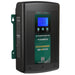 A black and green Enerdrive ePOWER Smart AC Charger by FREE SHIPPING, 12V 40A, digital display (13.6V), multistage smart charging, several front panel buttons, mounted on a green metal bracket.