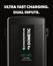 The Enerdrive DC2DC 100amp / 12v Battery Charger / MPPT Reg by FREE SHIPPING is shown on a black background with vertical branding. Bold white text above reads: ULTRA FAST CHARGING. DUAL DC INPUTS. MPPT solar charging for max efficiency.