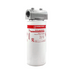 The Gespasa Box Diesel Treatment System is a white cylindrical fuel filter with a metal top and red label, displaying the Gespasa logo and bilingual product details. It features threaded inlets/outlets for efficient diesel filtration and contamination prevention.