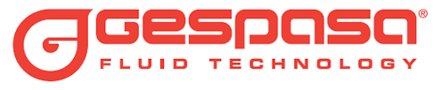 The red GESPASA logo features a stylized G on the left and FLUID TECHNOLOGY below, all in red capitals on white, representing Gespasa's expertise with the Gespasa Box Diesel Treatment System for fuel contamination prevention.
