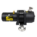 The Sherpa 4x4 Black Edition ‘Grunter’ Electric Boat Trailer Winch, featuring a sturdy metal hook, control knob, and a bold logo with a yellow fish and striking yellow text on a sleek black finish, is pictured against a white background. Expertly engineered by Sherpa 4x4 for unmatched reliability and strength, this winch is the perfect companion for your next adventure.