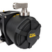 Close-up of a Sherpa 4x4 Black Edition ‘Grunter’ Electric Boat Trailer Winch, featuring a black motor with a metal lever on top and yellow Sherpa 4x4 branding on the front cover. This versatile winch is designed for reliable off-road vehicle recovery and is often used as a trailer winch.
