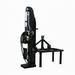 The Paddock Tractor 3pt Mount Log Splitter by Paddock is a black, dual-action log splitter with a vertical frame, four-legged platform, and hydraulic controls, shown on a white background. Designed for efficient log splitting.