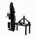 The Paddock Tractor 3pt Mount Log Splitter by Paddock is a black, vertical hydraulic log splitter with a sturdy metal frame, designed for tractor compatibility, shown on a plain white background.