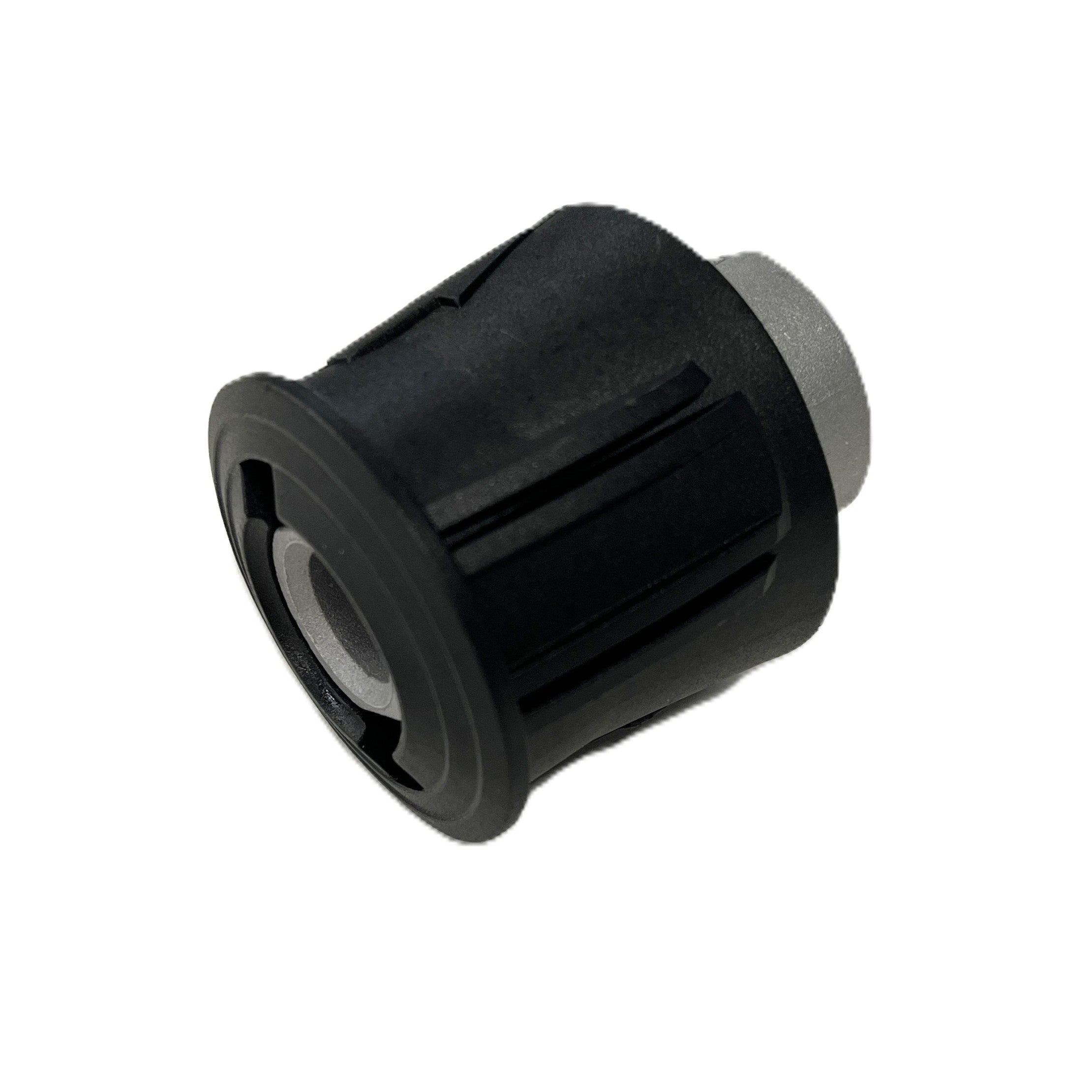 The Paddock Pressure Washer Adapters feature a black and silver cylindrical freehub body with ridged sides and a metallic end, designed for easy integration with quick connect fitting systems.