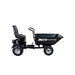 The Paddock RAT Ride-on Articulating Tipping Barrow features a single seat, four large tires, handlebars, and a deep cargo bin labeled "Rat Barrow," shown on a white background.