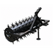 The Paddock™ 3-Point Drum Spike Aerator – 1500mm / 60″, Cat I by Paddock features a black metal cylindrical drum covered in spikes, mounted on a durable frame designed for easy tractor attachment, and is shown against a white background.