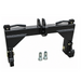 The Paddock™ 3-Point Quick Hitch – Cat I & Cat II by Paddock is a black metal hitch attachment featuring two handles and multiple mounting points, specifically designed as a 3-point quick hitch. Shown with two cylindrical metal bushings on a white background, it is ideal for use with various tractor implements.