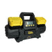 The Sherpa 4x4 'BIG V4' Air Compressor (400 L/min) features a black body, two yellow-topped cylinders, digital display, and pre-set pressure control for fast inflation of tires and other equipment.