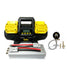 The Sherpa 4x4 'BIG V4' Air Compressor (400 L/min) & Digital Tyre Deflator Bundle is a portable kit with cables, connectors, gauge, hose, and metal fittings—ideal for off-road use.