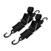 Two black Trolltek™ Boat Trailer Transom Tie Down Straps with metal buckles and S-hooks at each end.