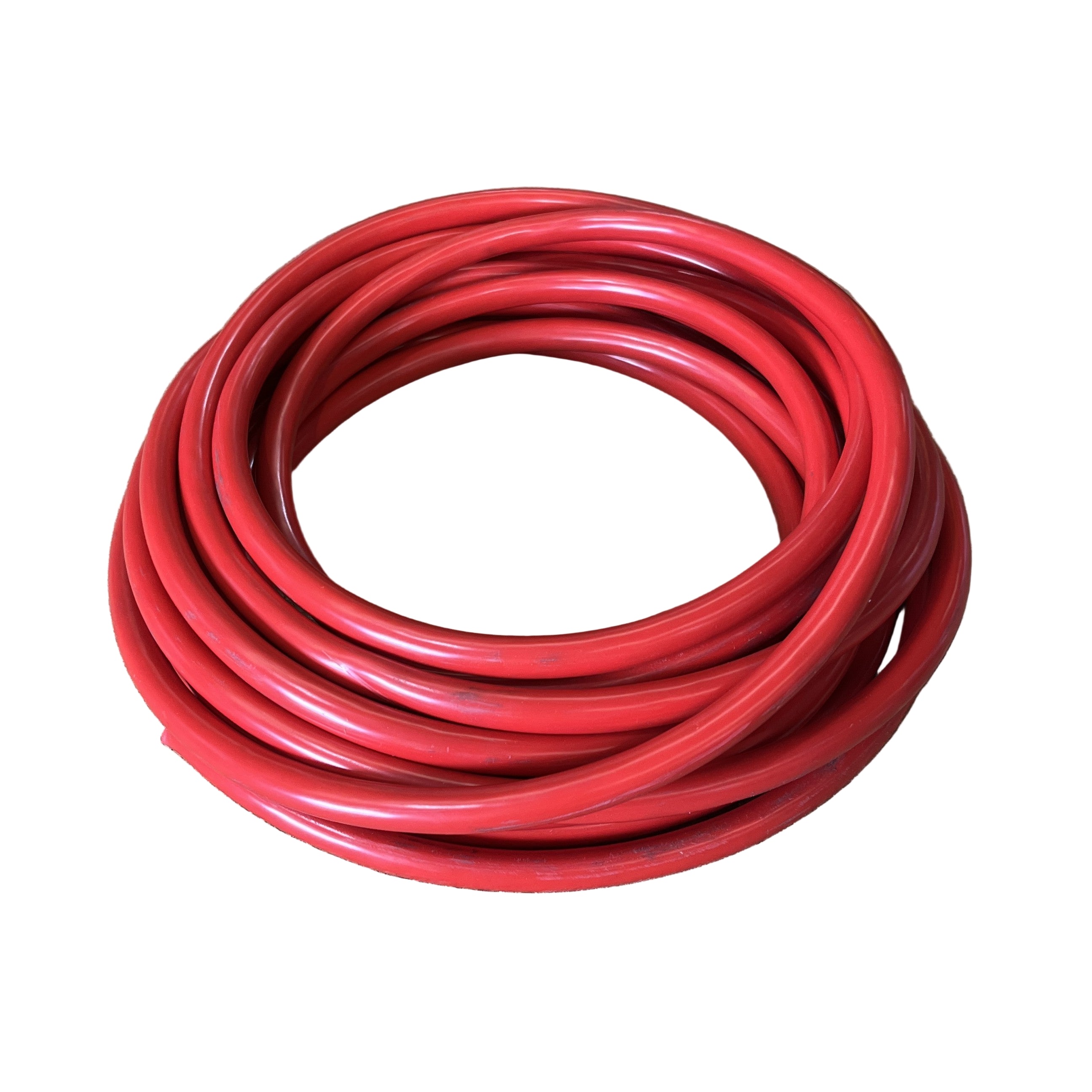 A Sherpa 4x4 Boat Winch Cable Additional 7 - 10m, neatly coiled in a circle, is displayed on a white background.
