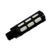A Scintex Air Diaphragm Pump Air Motor Exhaust Muffler featuring a black cylindrical body with a threaded end and visible white filter elements through rectangular slots, designed for pneumatic diaphragm pumps, shown against a white background.