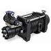 Black heavy-duty Sherpa 4x4 Hydraulic Winch with a thick synthetic rope wound around the central drum.