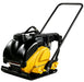 The Paddock Plate Vibrator Compactors by Paddock feature a yellow and black design with a sturdy metal handle, ideal for compacting soil or asphalt in construction and landscaping.