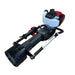 The Paddock Motorised Post Driver by Paddock is a handheld, gas-powered tool with a black cylindrical drive head, red engine cover housing a Honda GX engine, white fuel tank, and black handles with spring shock absorbers.