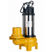 The Paddock Dirty Water Submersible Pump by Paddock features a cylindrical metal body in yellow and black, top-mounted electrical cables, and a wide intake at the base, designed for heavy-duty demanding tasks.