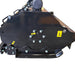 A close-up view of a black metal industrial machine part with bolts and yellow caution labels, set against a white background—this component is essential for the reliable performance of the Paddock™ PTO Offset Verge Flail Mower by Paddock.