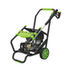 Introducing the Paddock™ 3,200 PSI Cold Water Pressure Washer with Hose Reel by Paddock—a green and black outdoor cleaning powerhouse. Equipped with large wheels, an easy-access control panel, and an attached trigger spray gun, this commercial pressure washer features a robust Loncin G270 petrol engine to deliver exceptional power for tackling tough jobs.
