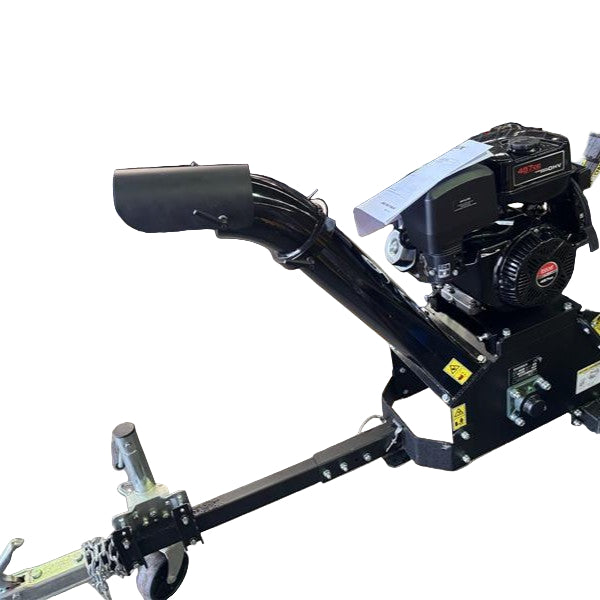 The Paddock portable, petrol engine wood chipper updated chute