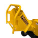 Yellow 6.5hp Paddock™ Wood Chipper Shredder 75mm with a prominent intake chute and safety handle.