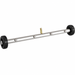 The Paddock™ Underbody Cleaning Wand 500mm (20″), by Paddock, features a metal spray bar with black wheels on each end, four spray nozzles along the bar, and a central brass connector. Designed as a pressure washer attachment for use as an undercarriage or underbody cleaning wand for vehicles, it is shown isolated on a white background.