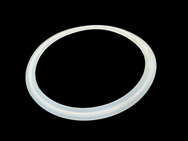 A transparent, circular Scintex Spare Part - SSSFH01 Filter Housing O-ring is shown on a solid black background.