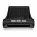The Sherpa 4x4 Tyre Pressure Monitoring System (TPMS) by Sherpa 4x4 is a black electronic device equipped with a solar panel on top and three front-facing buttons—power, menu, and arrow. Photographed against a white background, the sleek design and advanced functionality of this solar-powered system are prominently displayed.