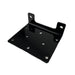 The Sherpa 4x4 Winch Mounting Plate by Sherpa 4x4 is a black metal plate with a right-angle bend and multiple mounting holes on both flat surfaces, perfect for custom winch fitting or use in Sherpa 4x4 applications.