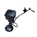 The Paddock Fertiliser & Seed Spreader by Paddock is a black, three-wheeled walk-behind unit with a large rectangular hopper, handlebar, and durable tires—perfect for spreading seed or fertiliser—shown against a white background.