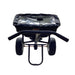 The Paddock Fertiliser & Seed Spreader by Paddock is a black walk-behind spreader with a plastic cover, large wheels, and a metal handlebar, shown from the front against a white background.