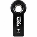 Black metal Sherpa 4x4 Alloy Soft Shackle Recovery Hitch featuring a circular top opening and a smaller hole at the base.