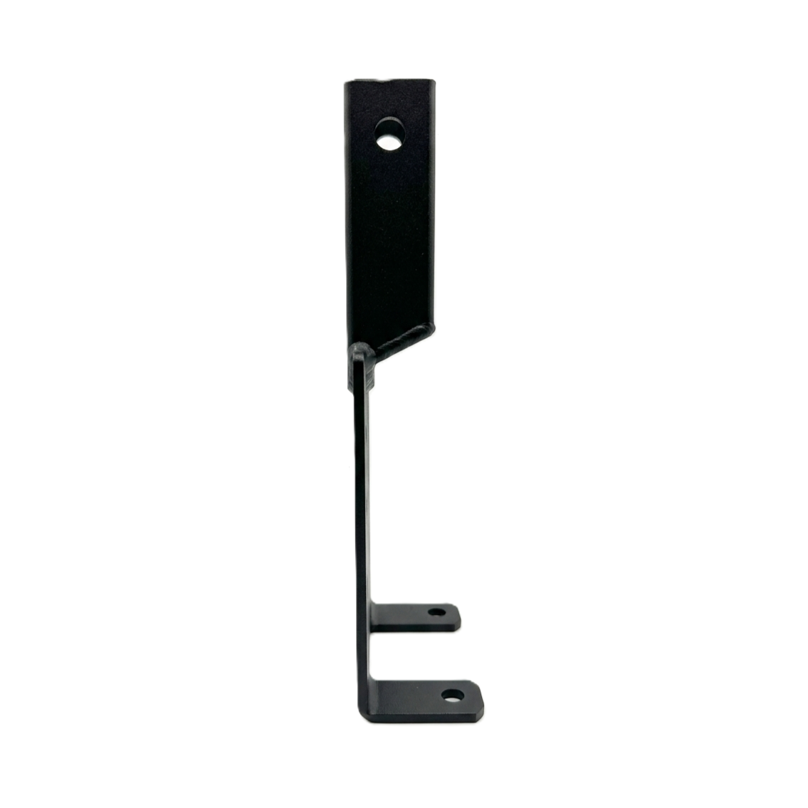 Black heavy-duty steel Sherpa 4x4 ATV Winch Hitch Mount with an L-shaped base and a vertical arm featuring a circular hole, designed for a 2″ receiver.