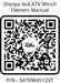 A QR code for the Sherpa 4x4 ATV - 4,500Lb Rope Winch Owners Manual, with the Sherpa 4x4 logo in the center. Above: "Sherpa 4x4 ATV - 4,500Lb Rope Winch Owners Manual." Below: "P/N - SATVW4512VT—ideal for synthetic rope winches.