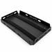 Trolltek™ Aluminium Battery Tray, a black rectangular tray with two parallel hook-and-loop fastening strips on the base and mounting holes along the sides.