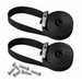 Two black nylon tie-down straps with metal buckles and six mounting screws for a Trolltek™ Aluminium Battery Tray Kit.