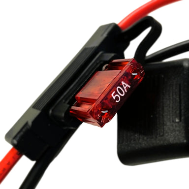 Close-up of a Sherpa 4x4 Replacement 50A Maxi Fuse, perfect for upgrading or replacing Maxi Fuses in automotive setups.