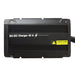 The black Trolltek™ 40Amp DC/DC Charger with MPPT Solar Input is labeled clearly on the front, with a warning sticker reading “Caution Hot Surface” on the right side. Designed as a reliable DC to DC Lithium Battery Charger from Trolltek, it features a conveniently attached cable on the right edge for easy connection.