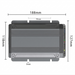 The Trolltek™ 40Amp DC/DC Charger with MPPT Solar Input by Trolltek is a rectangular electronic device featuring visible side panel ports and indicator lights. Its dimensions are clearly labeled: 188mm wide, 127mm tall, with an inner height of 118mm, inner width of 70mm, and includes 5mm mounting holes. This unit is ideal for marine battery charging or as an integrated DC to DC lithium battery charger in off-grid applications.