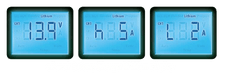 The Enerdrive ePOWER Smart AC Chargers by FREE SHIPPING feature three digital screens showing 13.9 volts, 10.5 amps, and 1.02 amps, all labeled Lithium to showcase smart multistage charging technology for optimal performance.