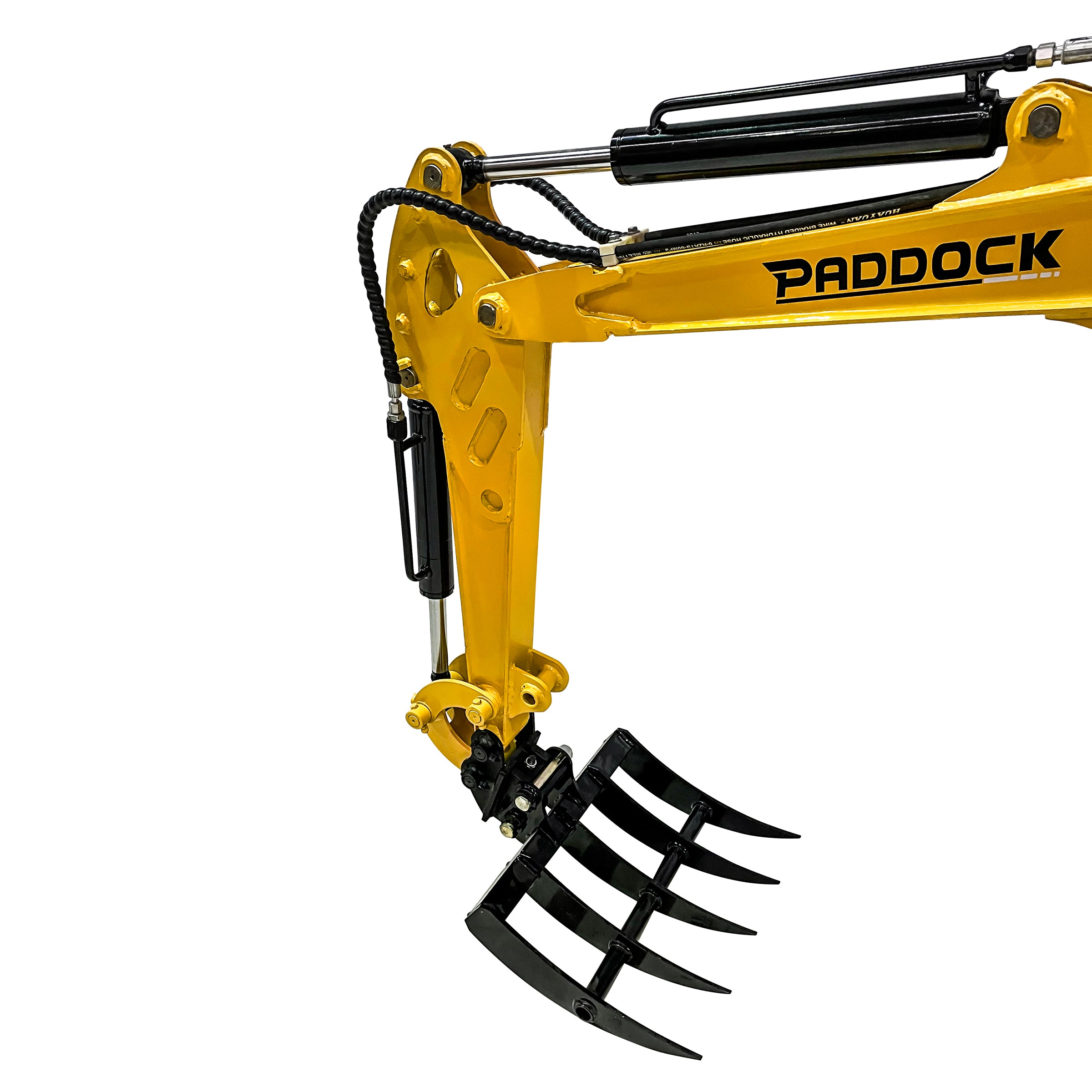 Paddock Machinery excavator rake attachment