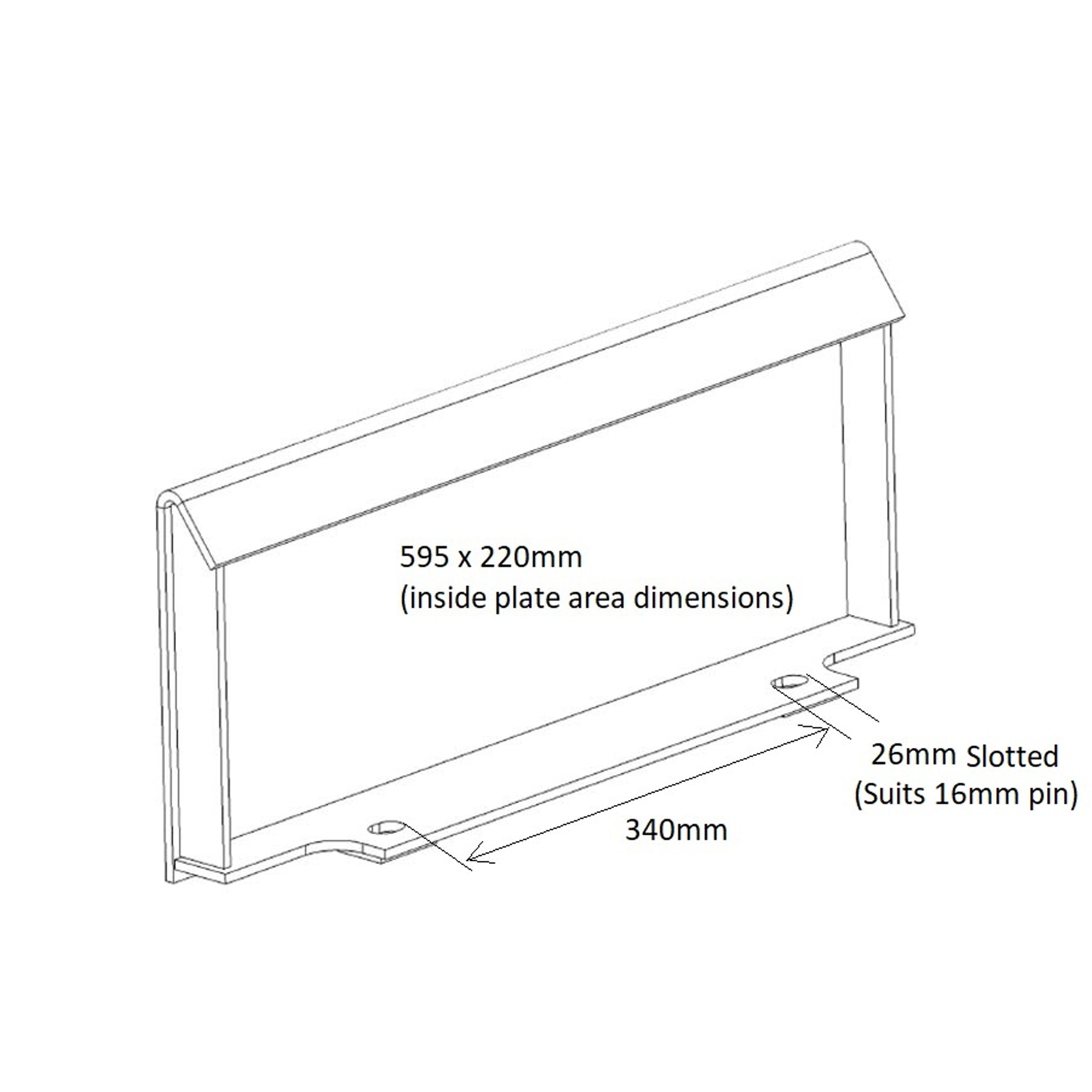 mini loader hitch plate receiver dimensions