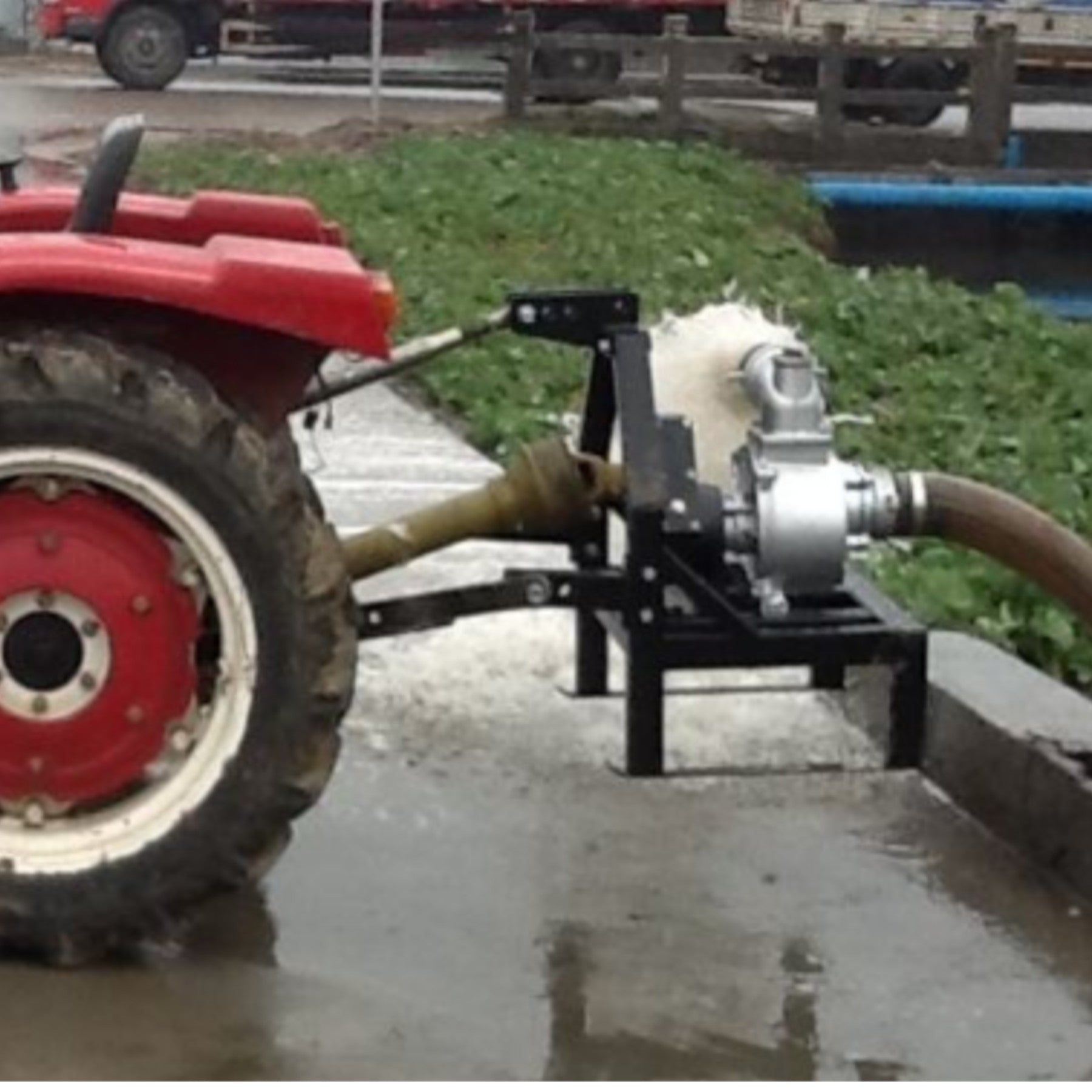 Tractor PTO Pump Connected To Tractor